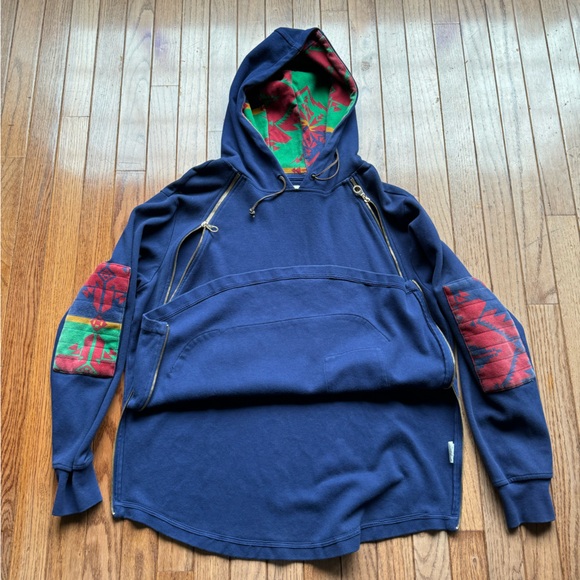 Tackma brand Hoodie with unique two zipper front sz L - Picture 7 of 12